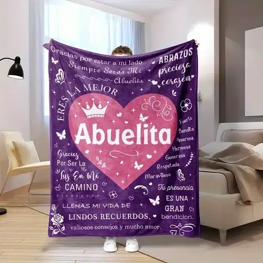 Spanish-Text Blanket ' Abuelita' (100 x150cm )