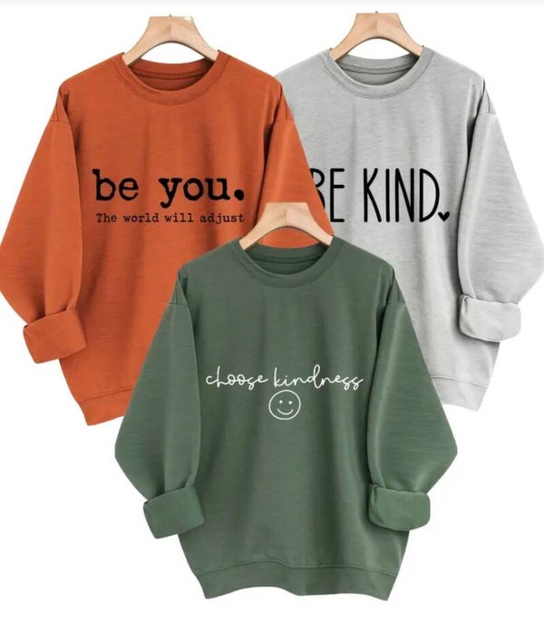 Letter Print Round Neck CasualSweatshirt