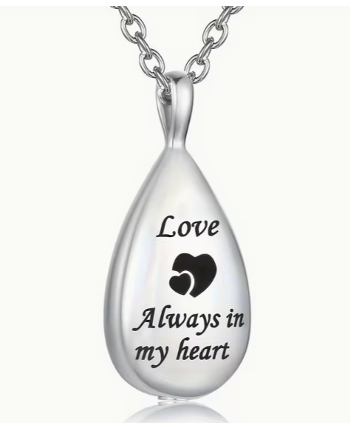 Urn Necklaces for Ashes "Love, Always in my heart"