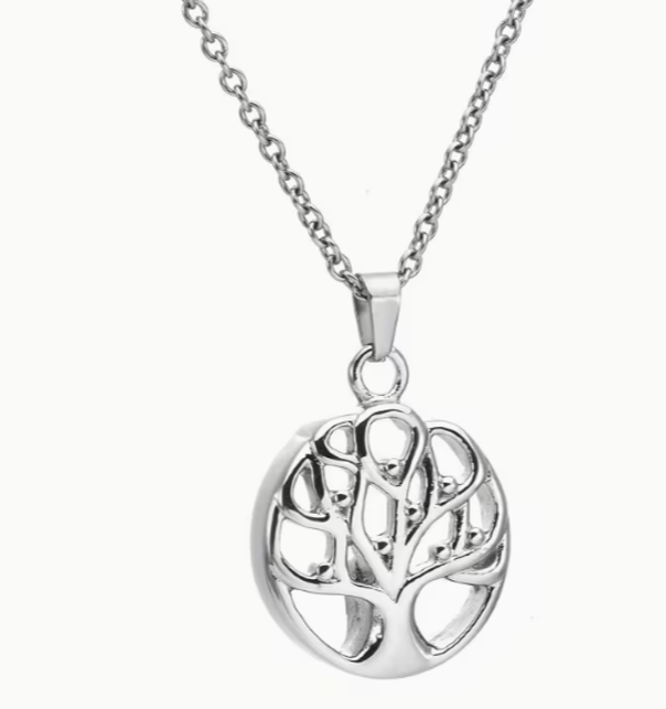 Stainless Steel Hollow Tree of Life urn Pendant
