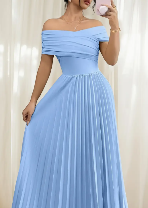 Women's Elegant Off-Shoulder One-Shoulder A-Line Dress
