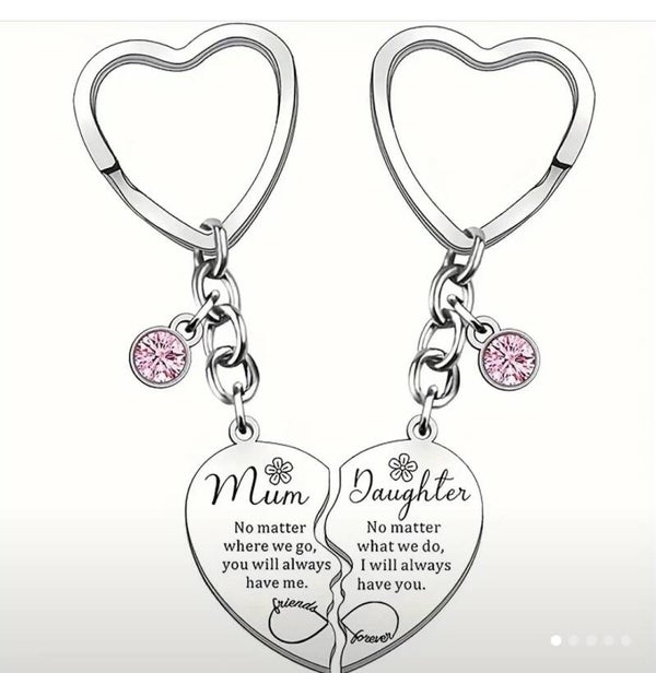 2pcs Mother-Daughter Love Keychain Set