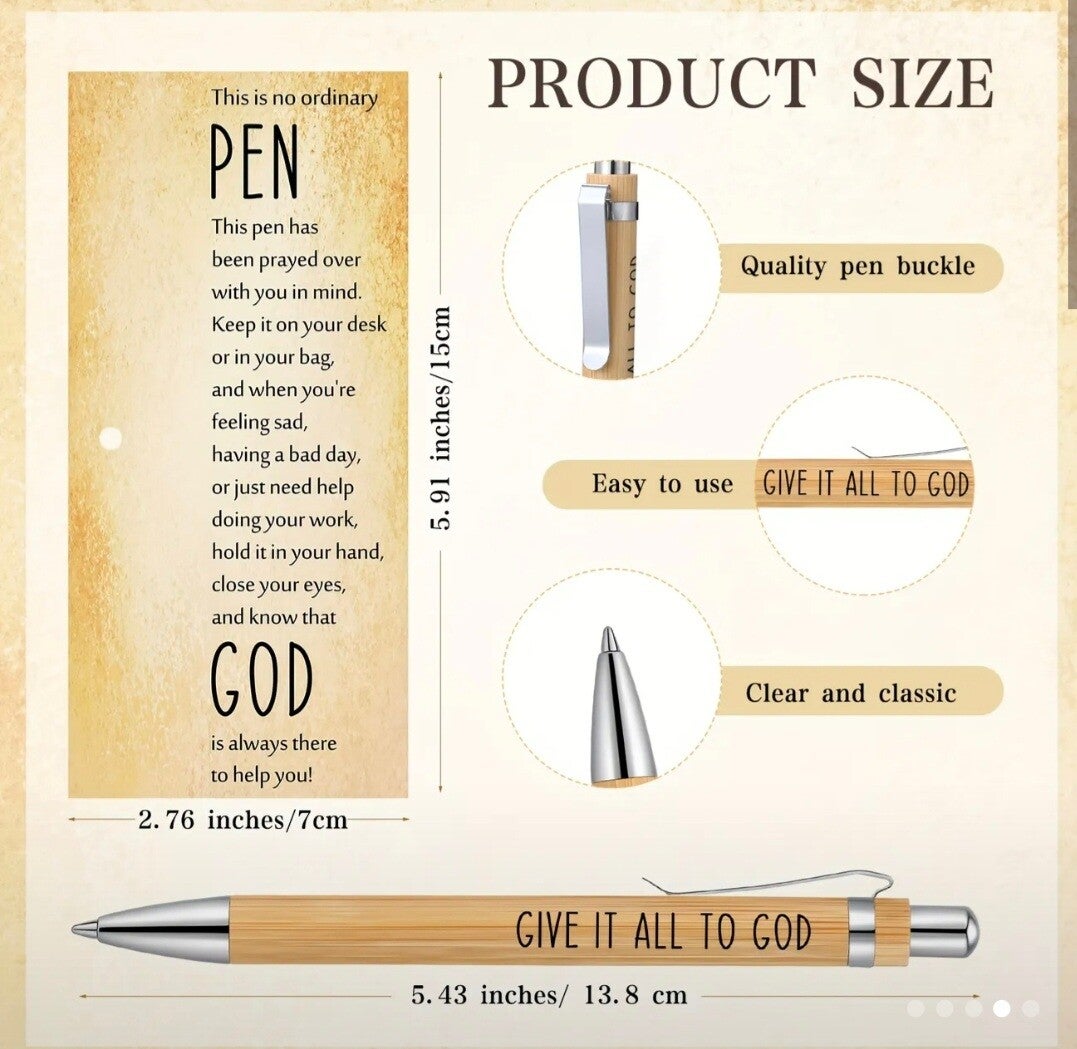 Pen Gifts Bible Verse Religious Scripture Bamboo Pens