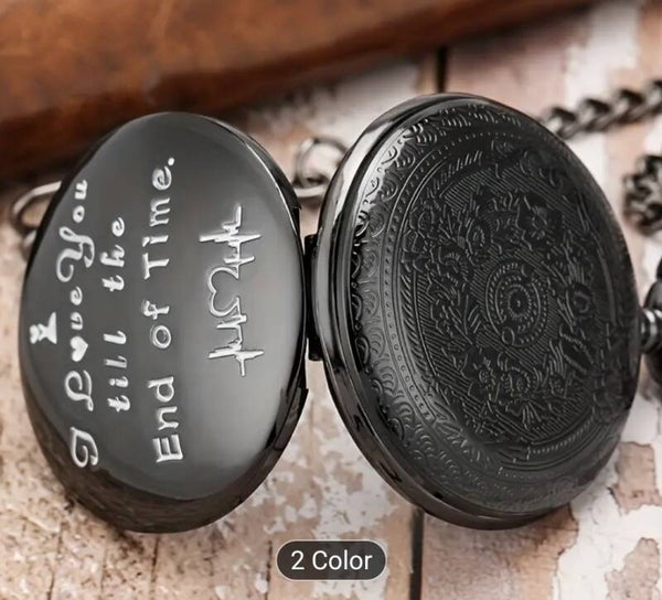 Alloy Pocket Watch for Men & Women - "I Love You Till The End of Time"