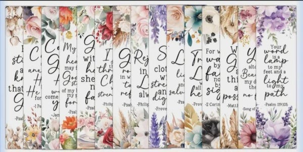 Set of 10 Floral Bookmarks