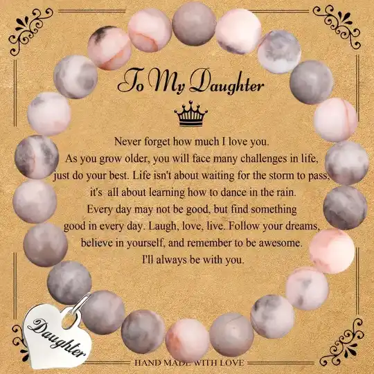 to my daughter ' Elegant Natural Stone Beaded  Bracelet