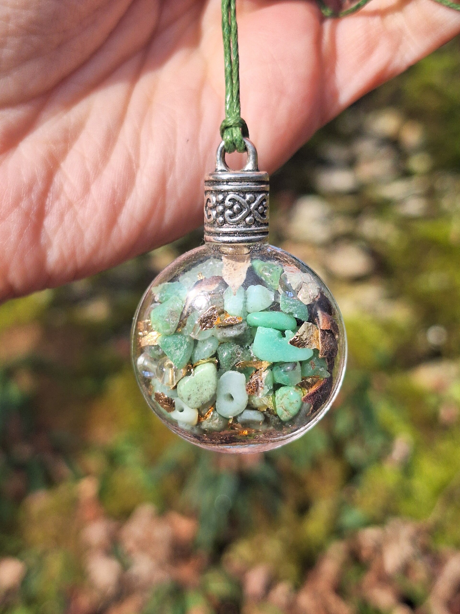 Pendentif Fiole Chrysoprase