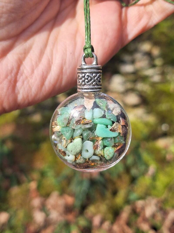 Pendentif Fiole Chrysoprase