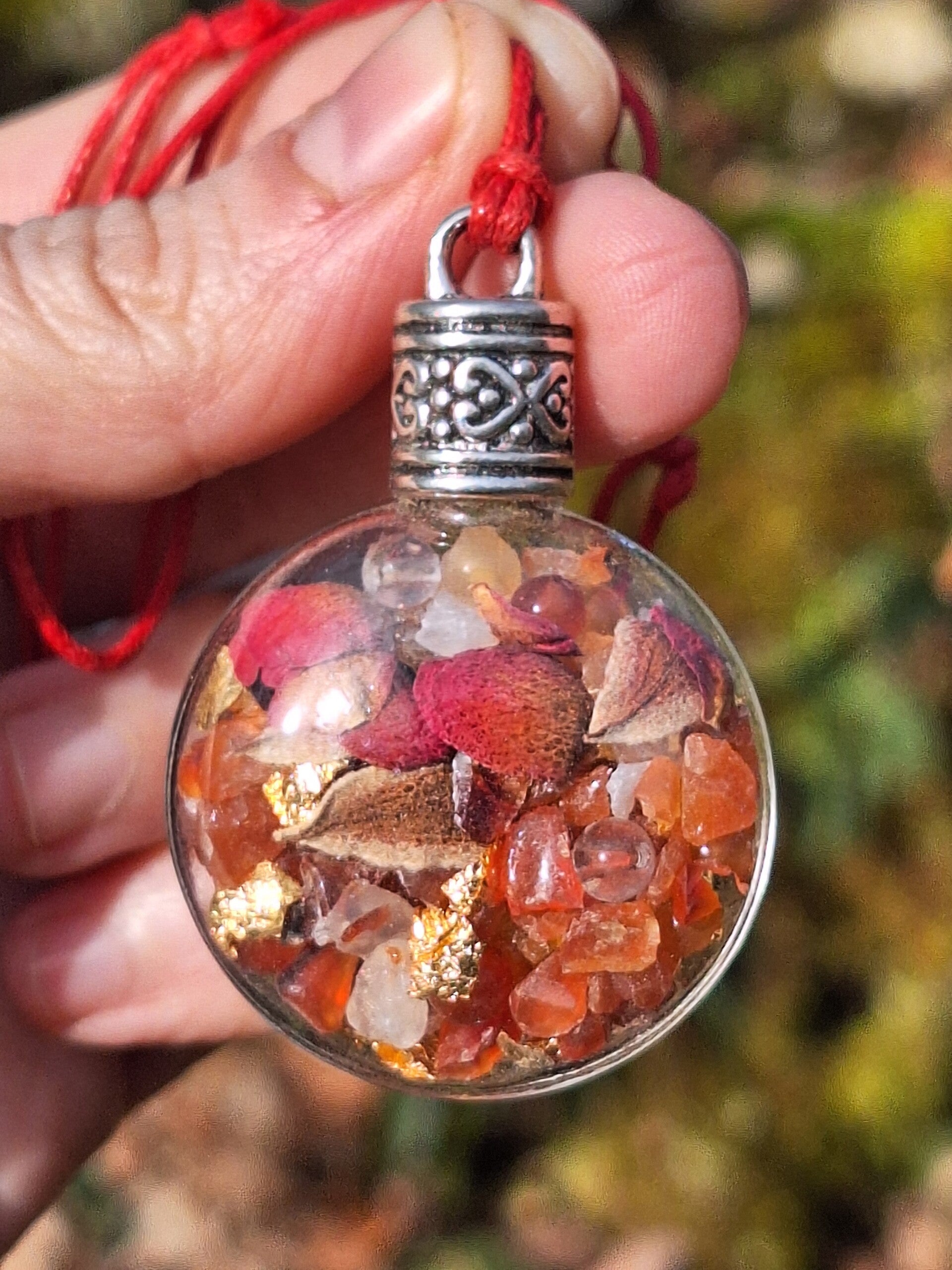 Pendentif Fiole Cornaline