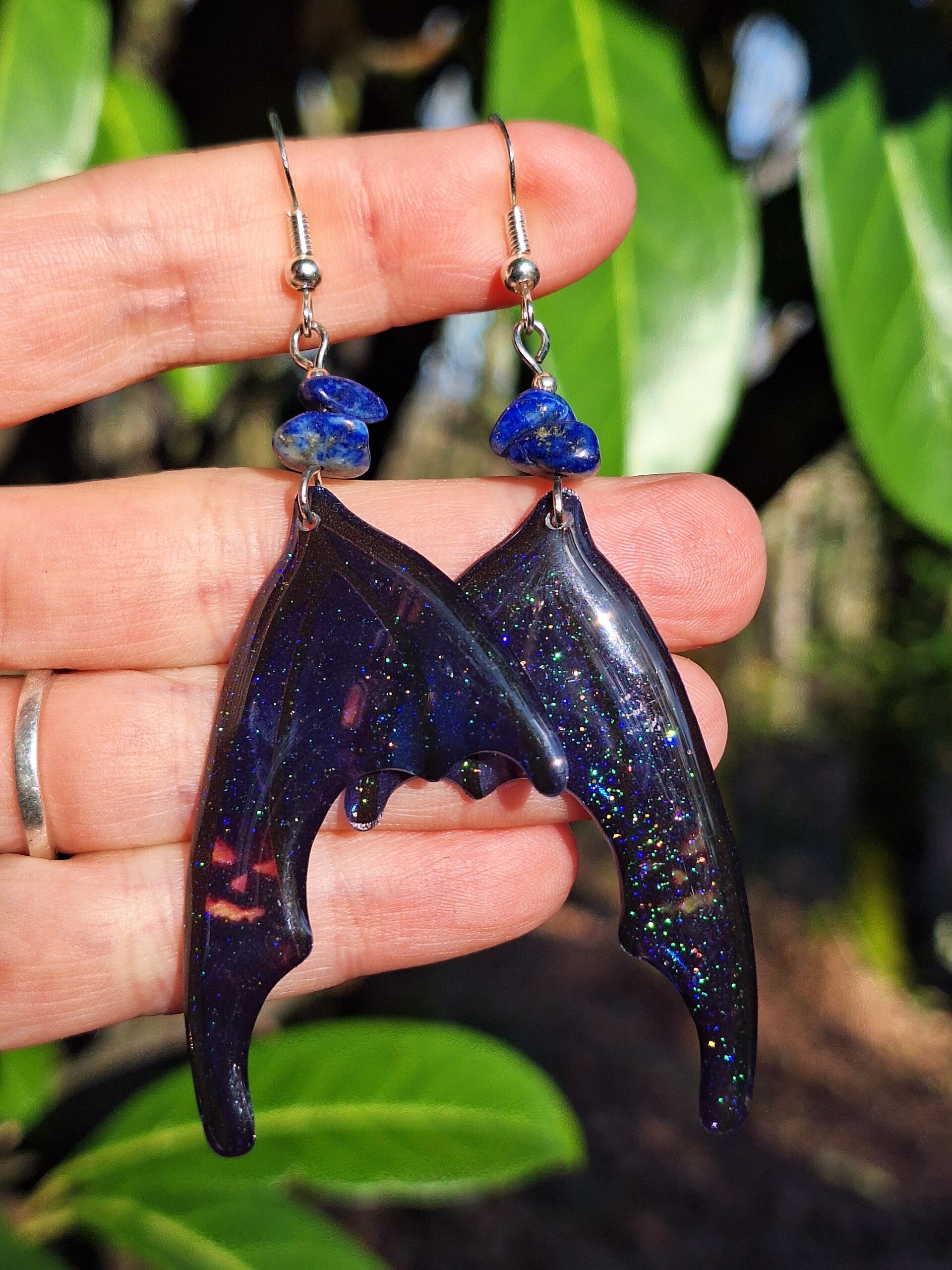 Boucles Ailes de Dragon Lapis-Lazuli
