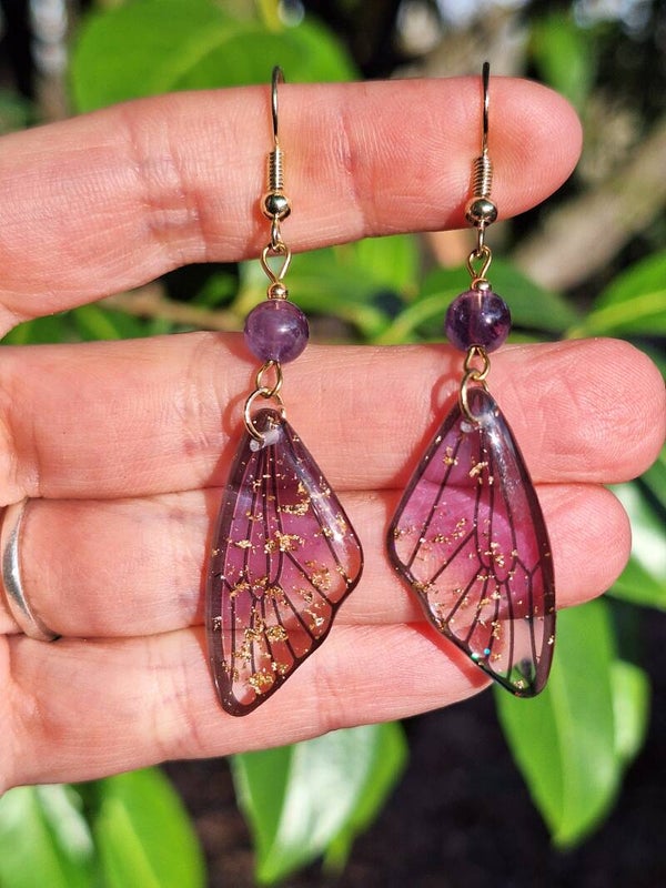 Boucles Ailes de Fée Améthyste