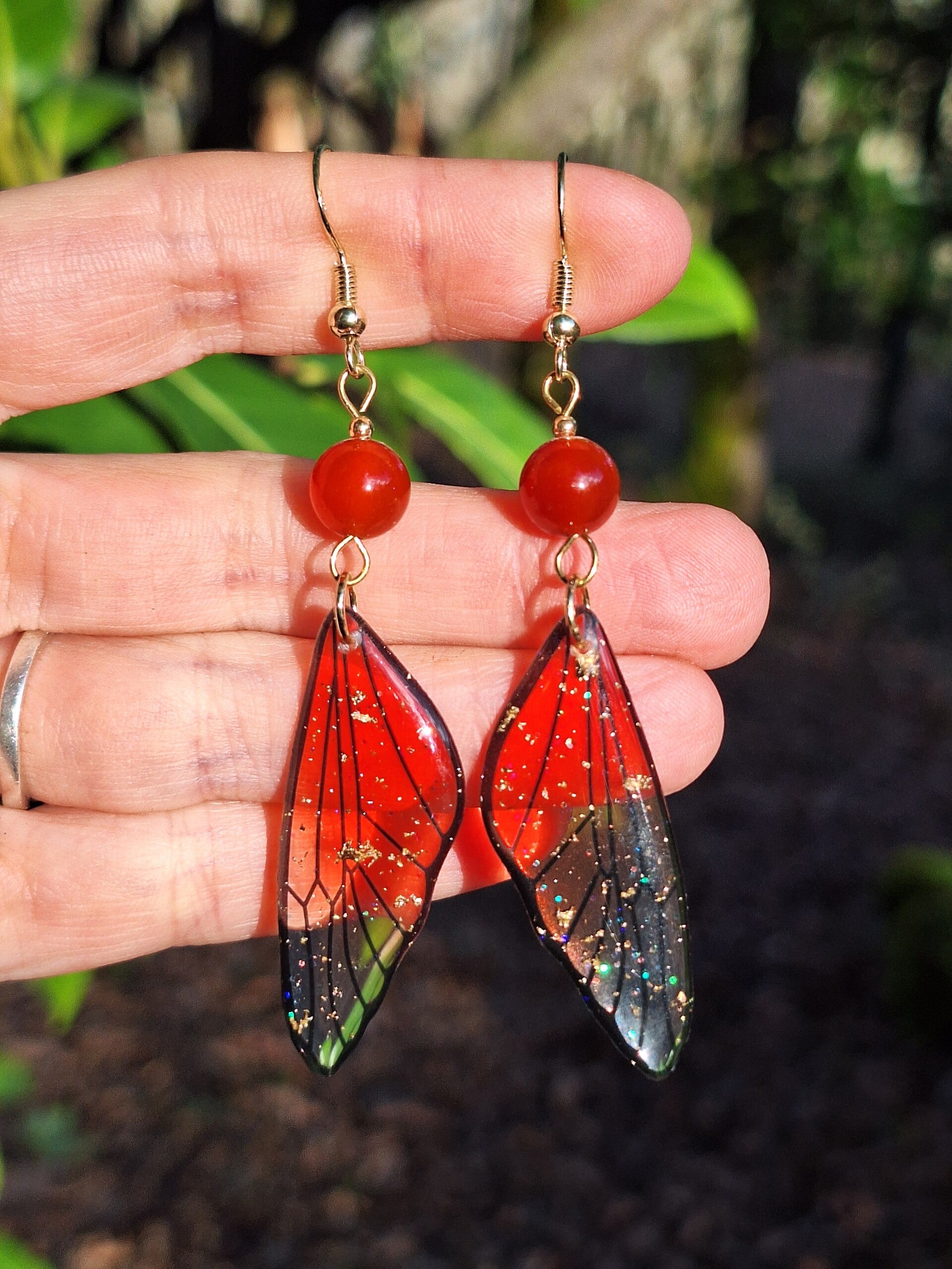 Boucles Ailes de Fée Cornaline