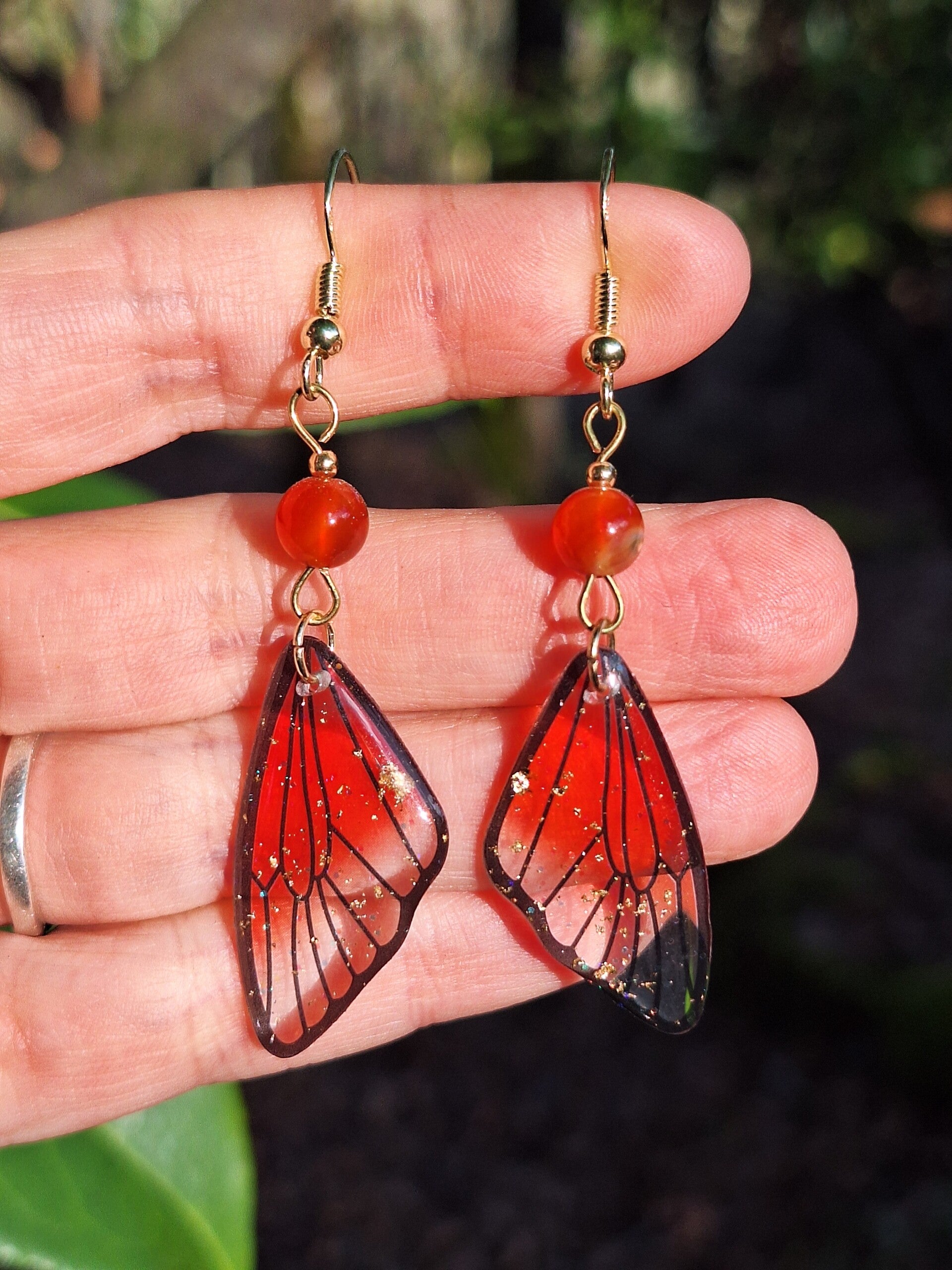 Boucles Ailes de Fée Cornaline