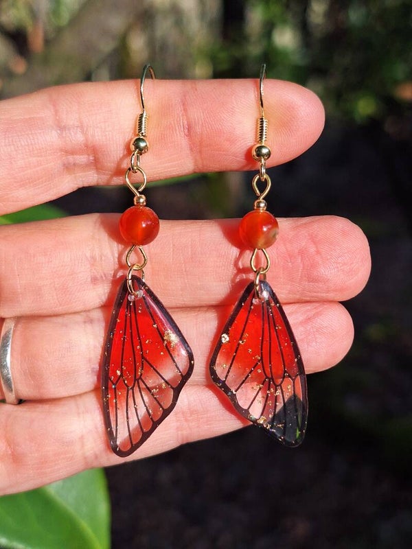 Boucles Ailes de Fée Cornaline