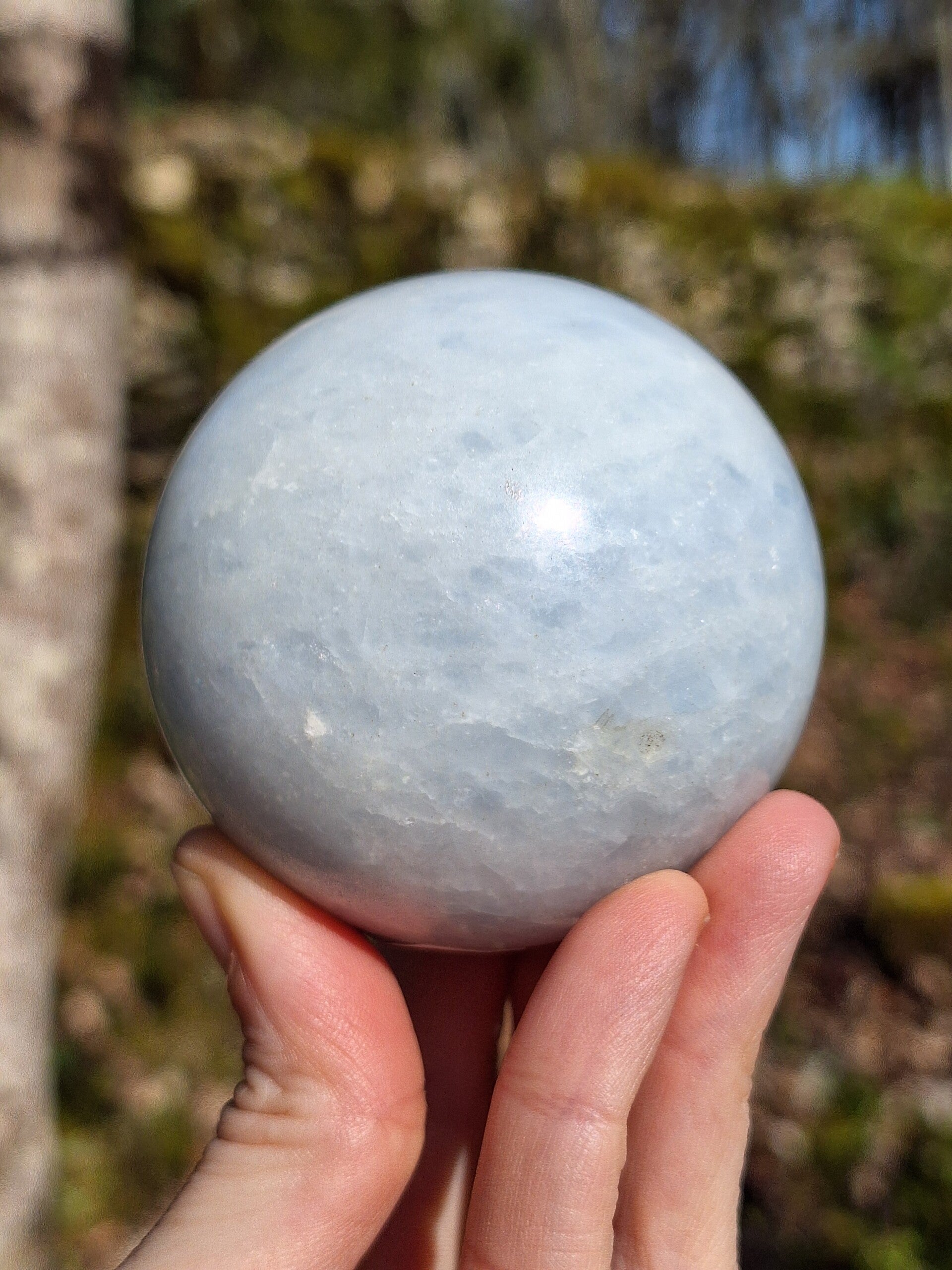 Sphère Calcite Bleue