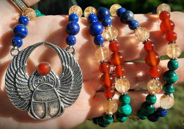 Mala 111 perles "Scarabée Royale Égyptien"