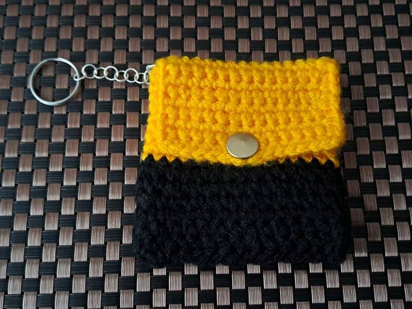Schlüsseltasche Schwarz Gelb
