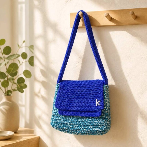 Schultertasche – Blau/Türkis