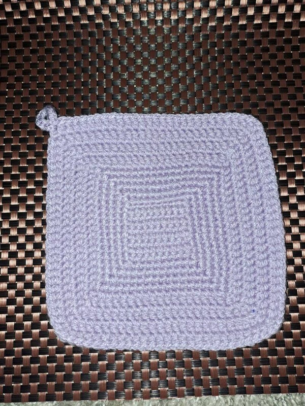 Topflappen „Purpur Quadrat“ – Handgemacht & Hitzefest