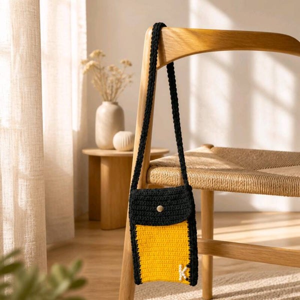 Schultertasche – Gelb/Schwarz