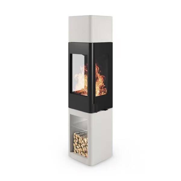 Poêle à bois Nordpeis YoU Colorado White High 6,6 kW - Variante : Nordpeis YoU Colorado White High, Thermotte Dark