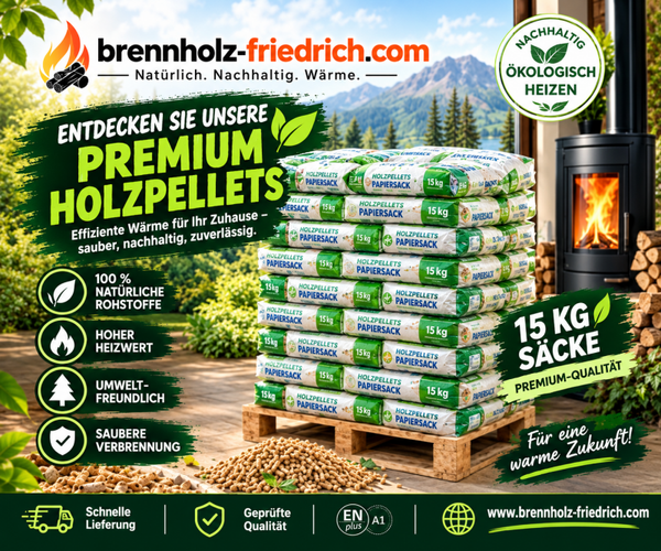 975kg Deutsche Nadelholz-Pellets "EPH" im Papier-Sack inkl. Lieferung