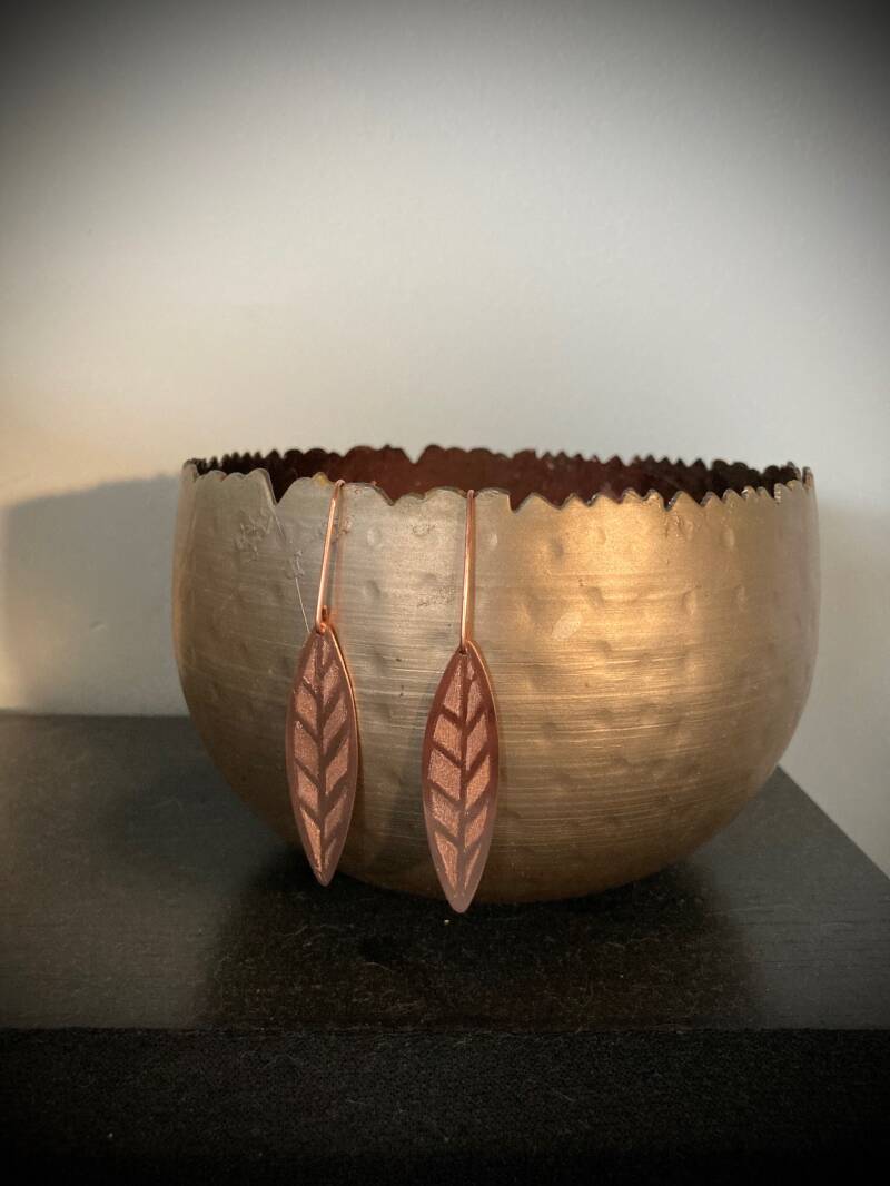 sierraden oorbellen blad koper