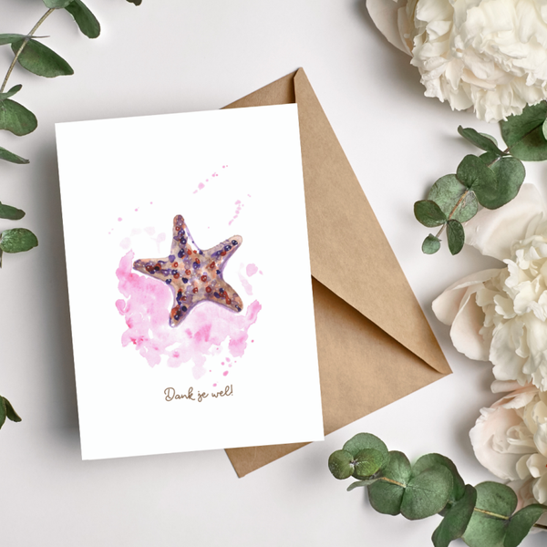 Zeester Dankjewel - kaart