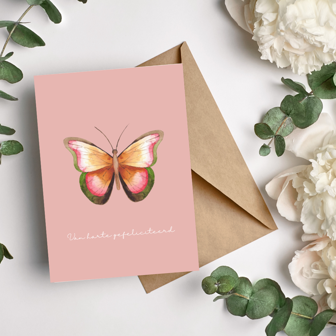 Gefeliciteerd Vlinder - kaart