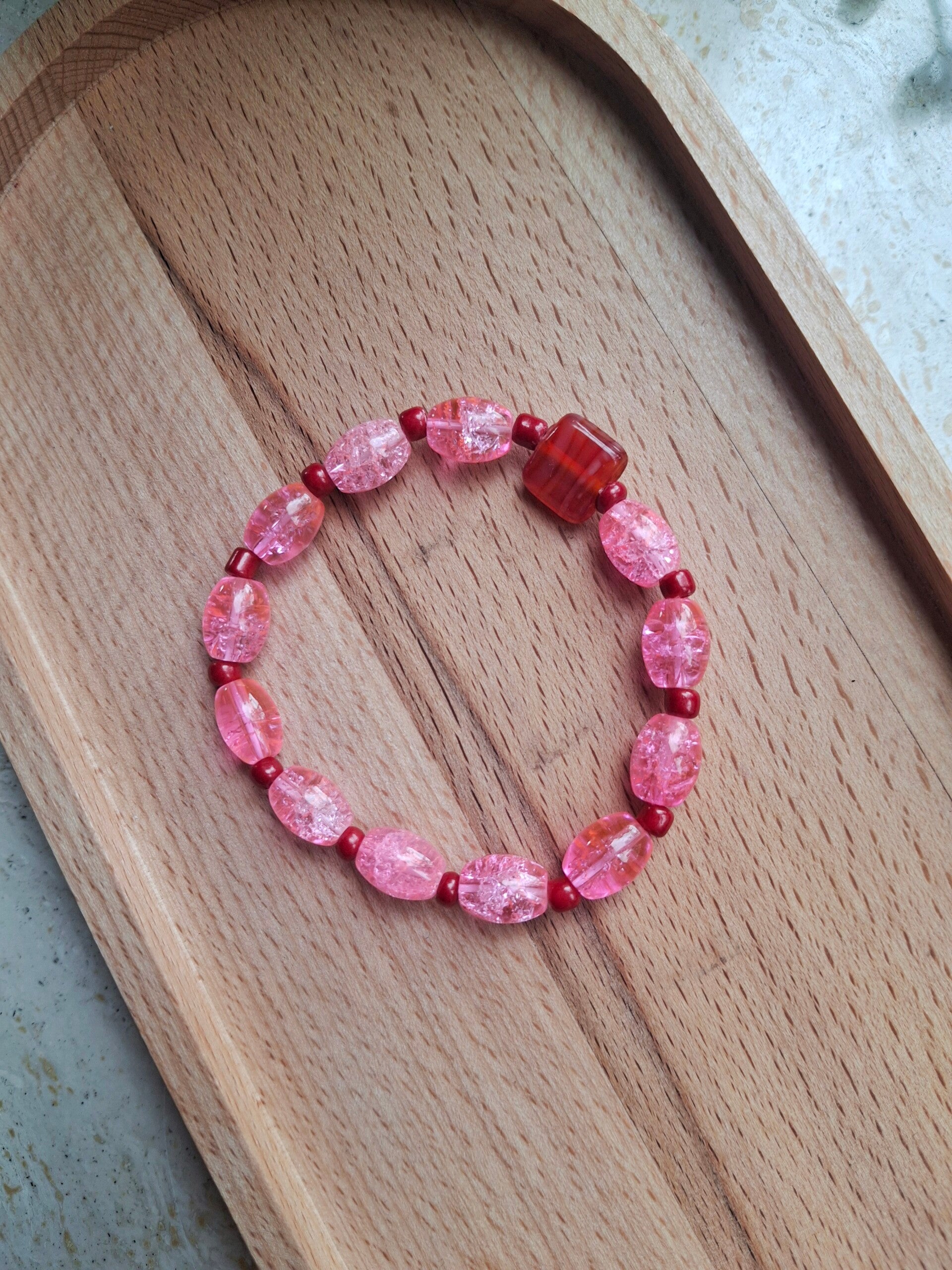 Armband - Pinky Glass