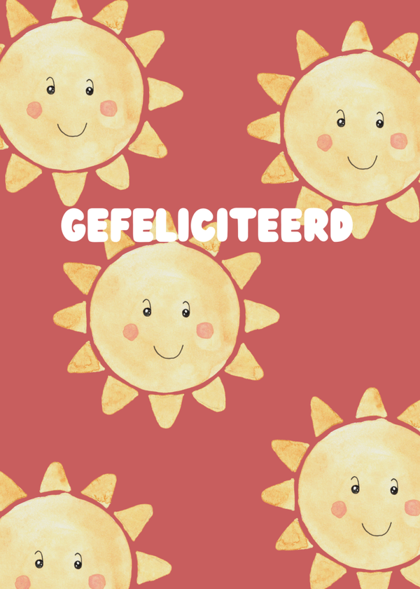 Sunshine gefeliciteerd - kaart