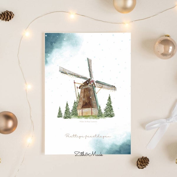 Lunteren Kerstkaart Molen 'de Hoop' 2025