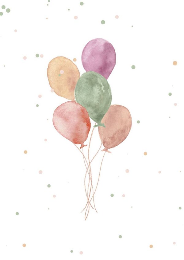 Confetti Ballonnen - kaart