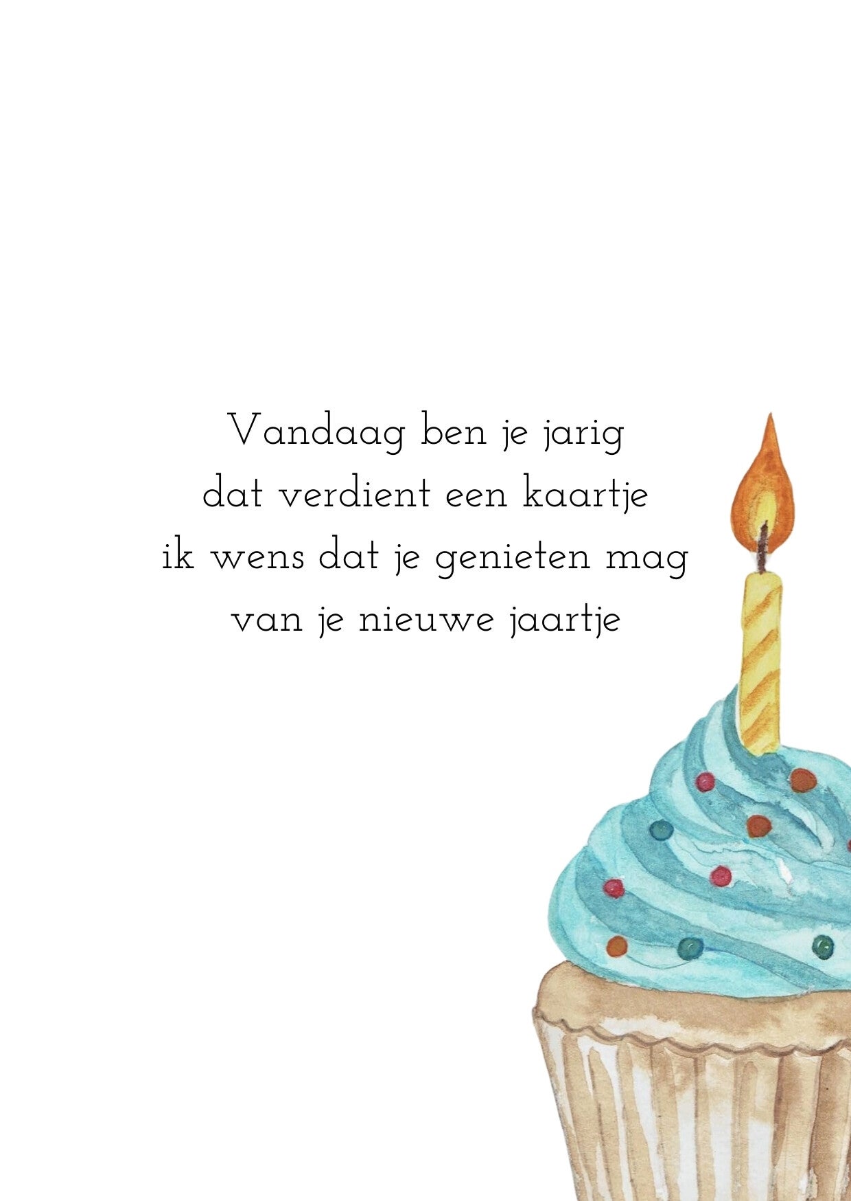 Cupcake jarig - kaart