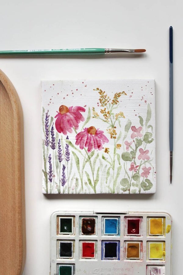 Kreadoe Workshop: Botanische aquarel op een tegeltje