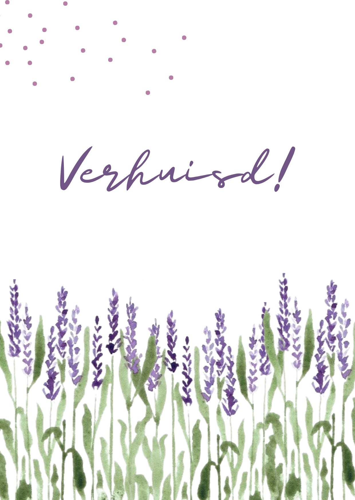 Verhuisd - Lavendel - kaart