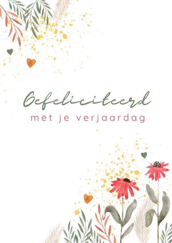 Echinacea gefeliciteerd - kaart