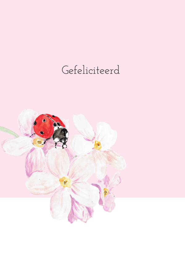 Flower - Ladybug - kaart