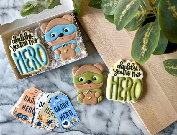 “Daddy You’re My Hero” cookie set (2)