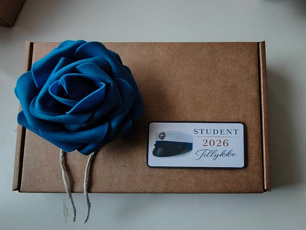 studenter æske til pengegave blå/rød