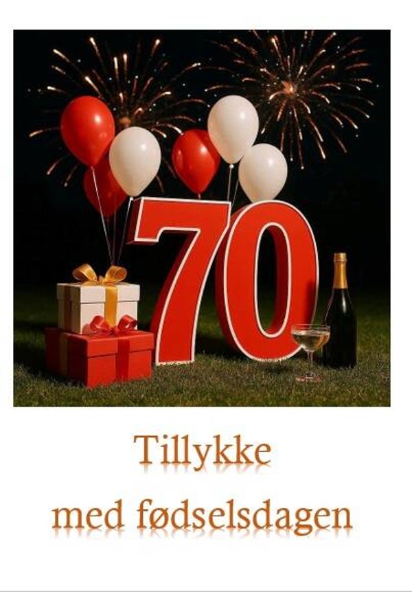 Tillykke 70 år kort
