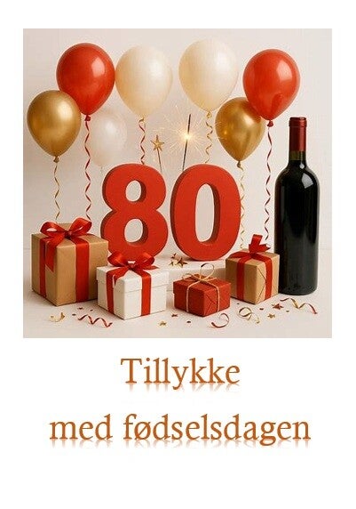 Tillykke 80 år kort