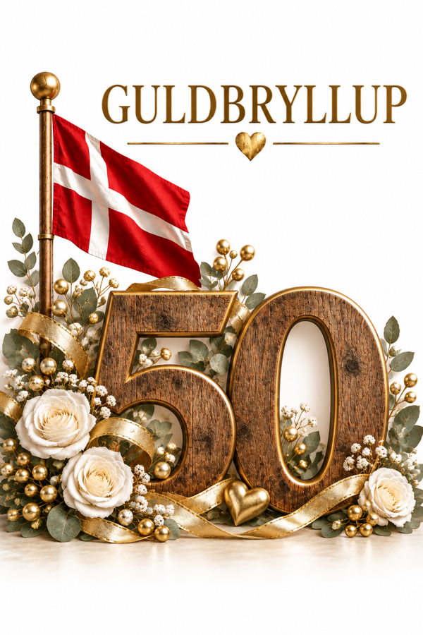 Guldbryllupskort – 50 år | Køb nu | Korttilalle.dk