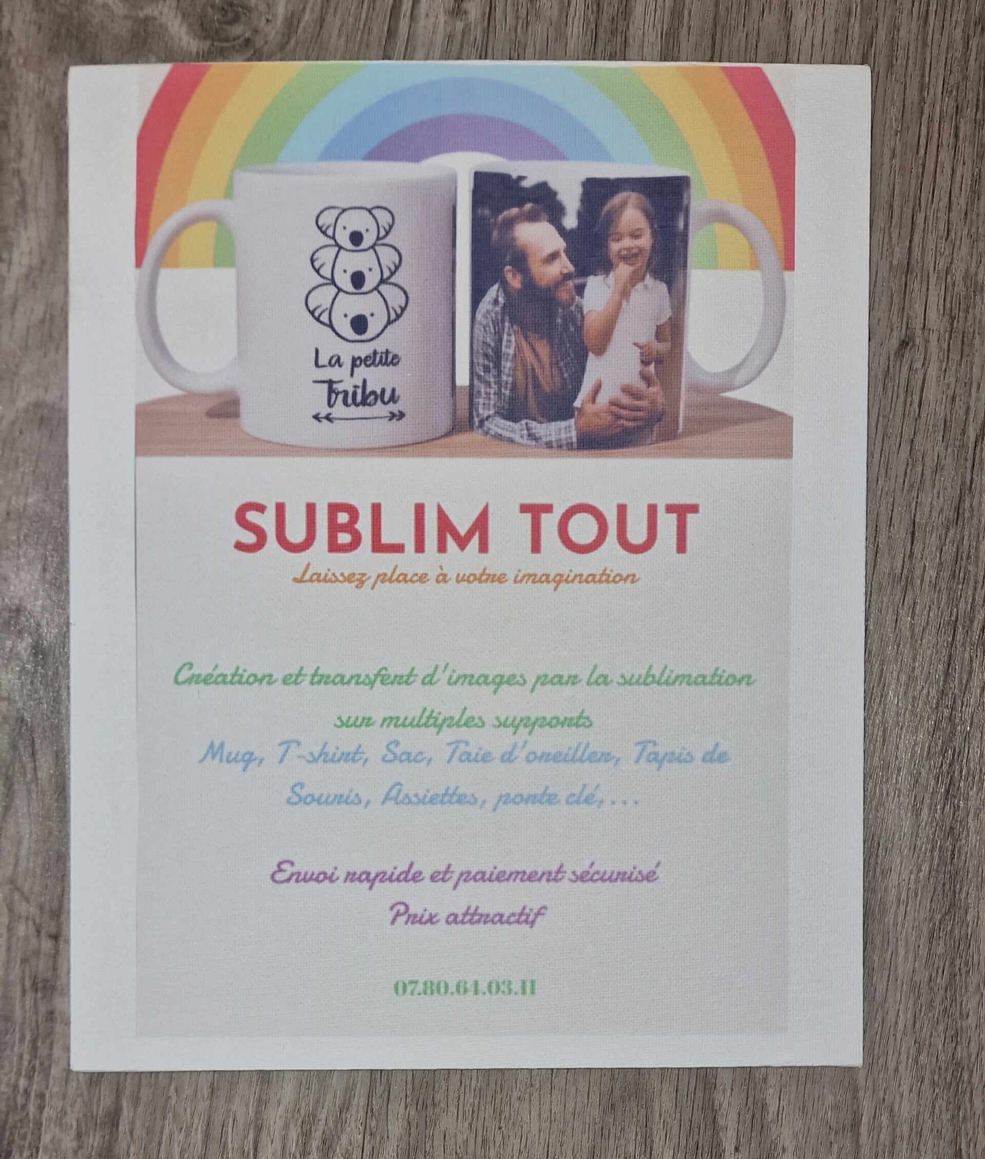 Tableau avec supports bois