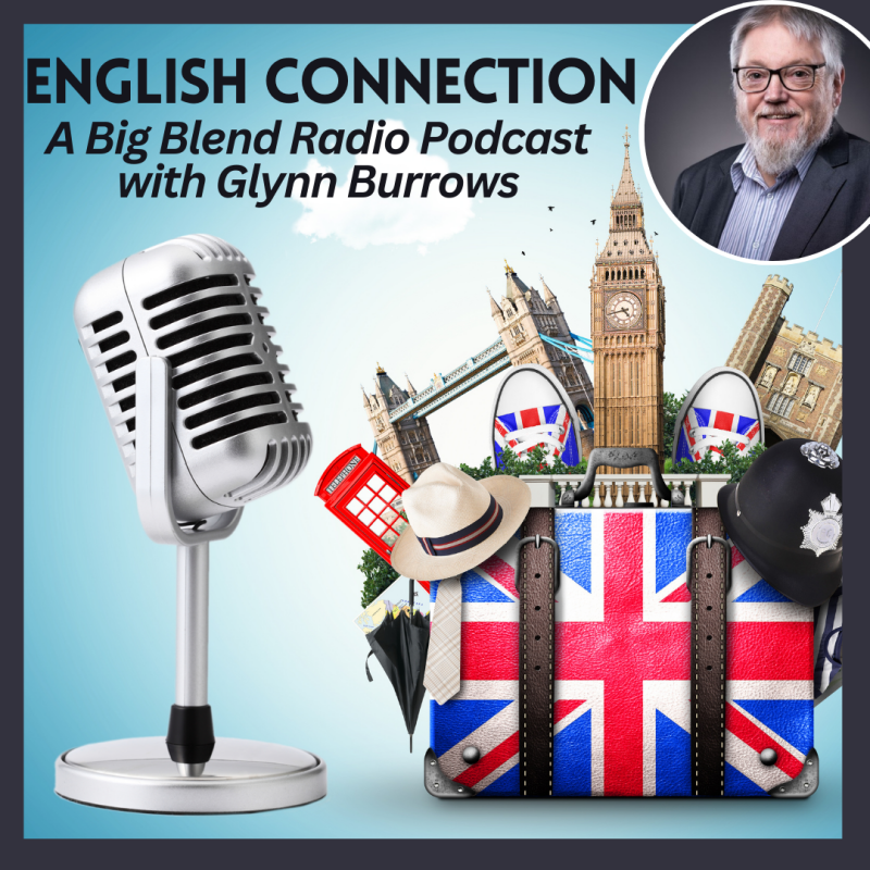 Logo for Big Blend Radio's English Connection Podcast featuring Glynn Burrows