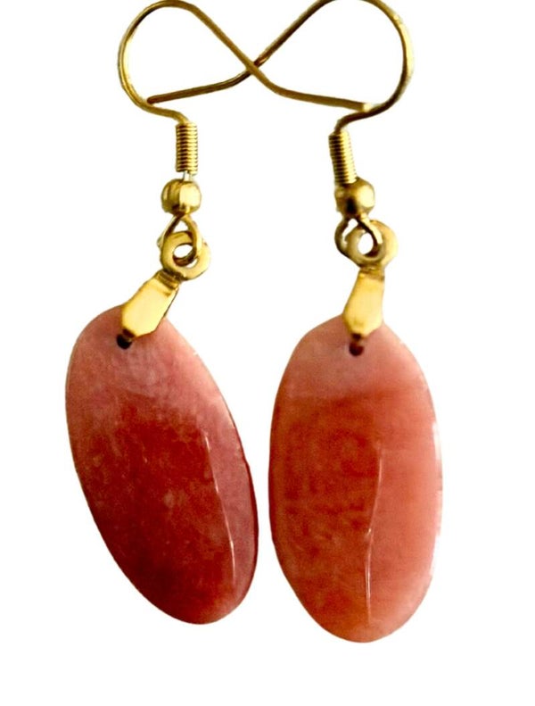 Boucle d'oreille aventurine orange