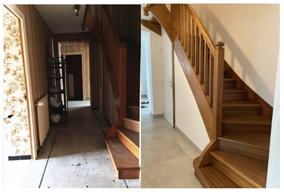 photo avant après du projet de rénovation d'une maison