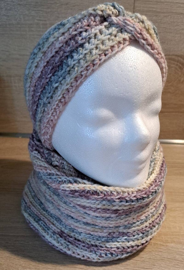 Loopschal +Stirnband im Set