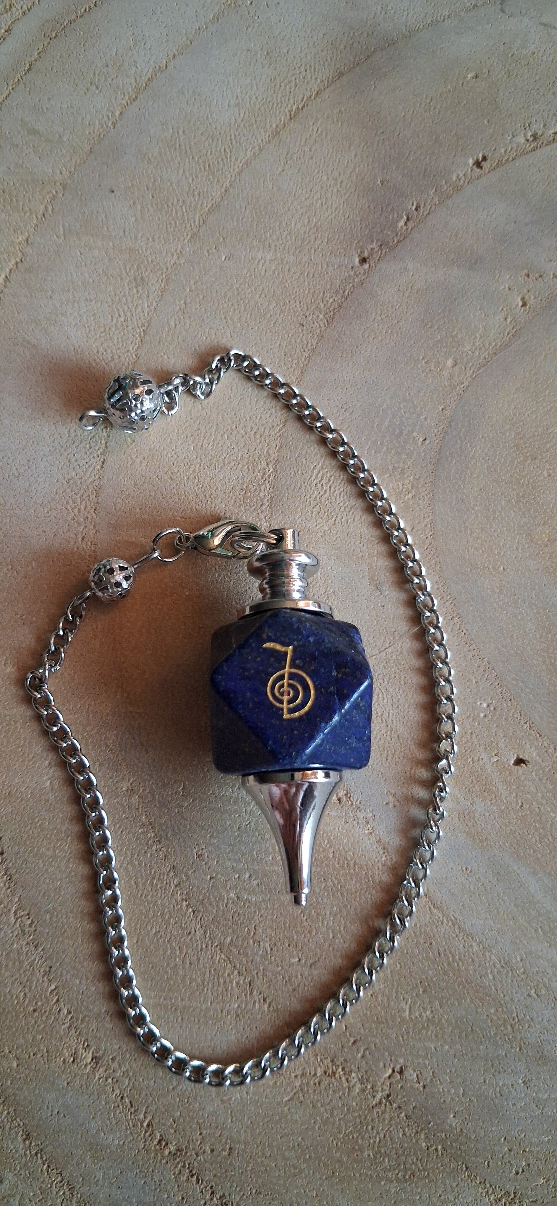 Pendel Merkaba met Cho Ku Rei Teken: Lapis Lazuli