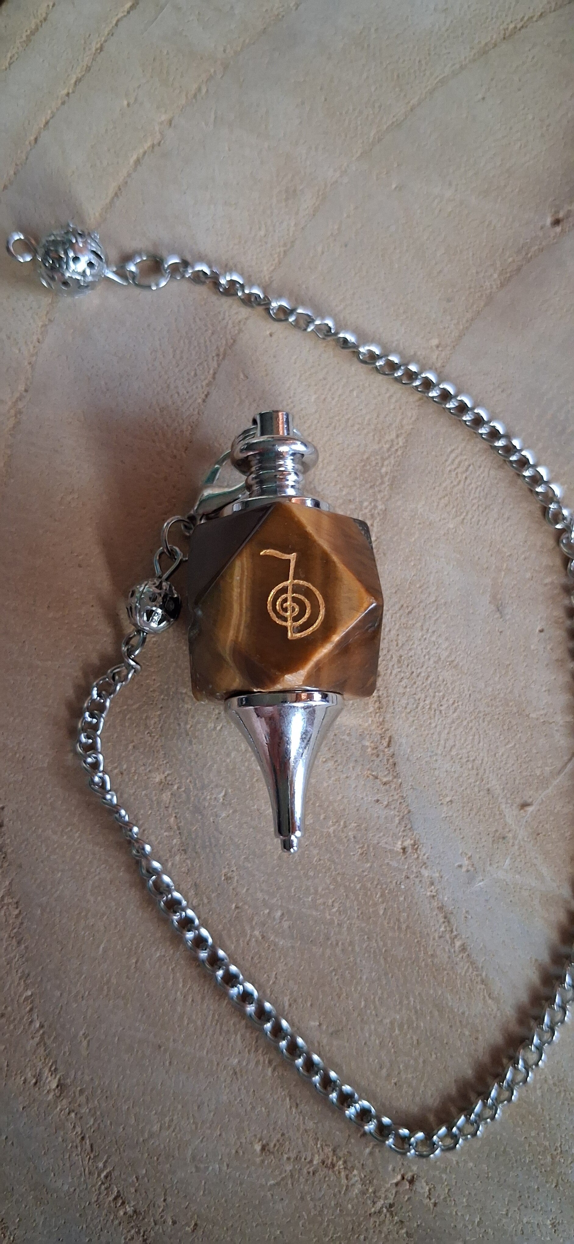 Pendel Merkaba met Cho Ku Rei Teken: Tijgeroog